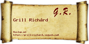 Grill Richárd névjegykártya